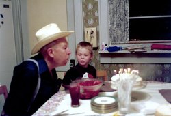 Grandpa blowing out his birthday candles (1989)